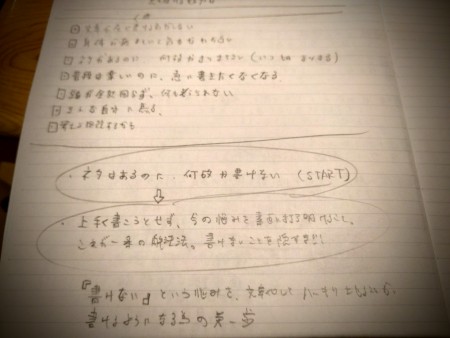 悩みを書き出す