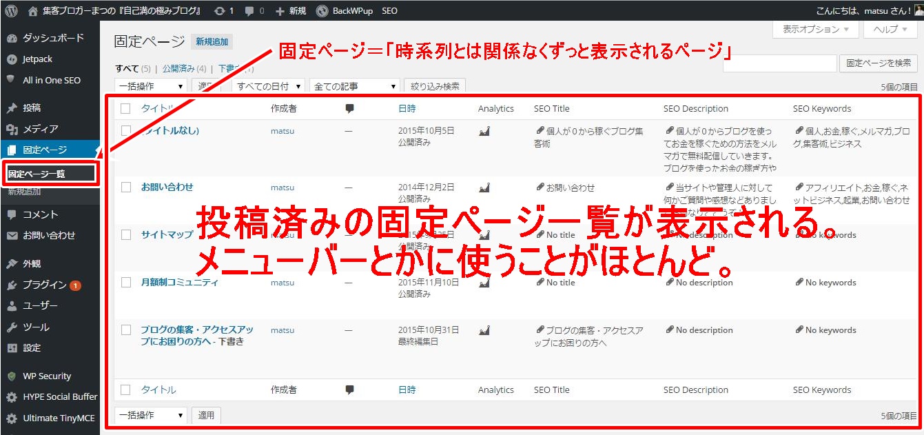 固定ページ