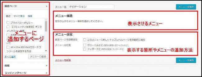 WordPressナビゲーションメニューを設定する方法