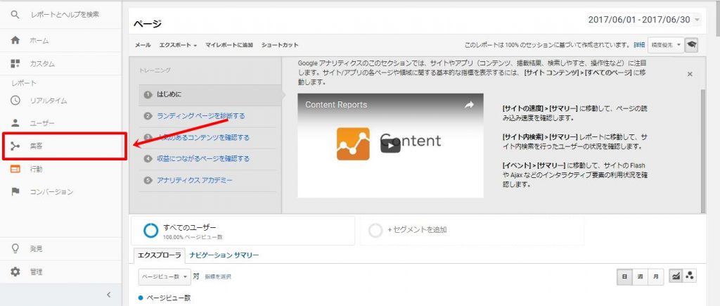 Googleアナリティクス アクセス数