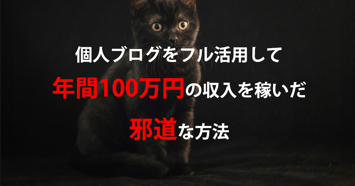 個人ブログで年間100万円稼いだ邪道な方法