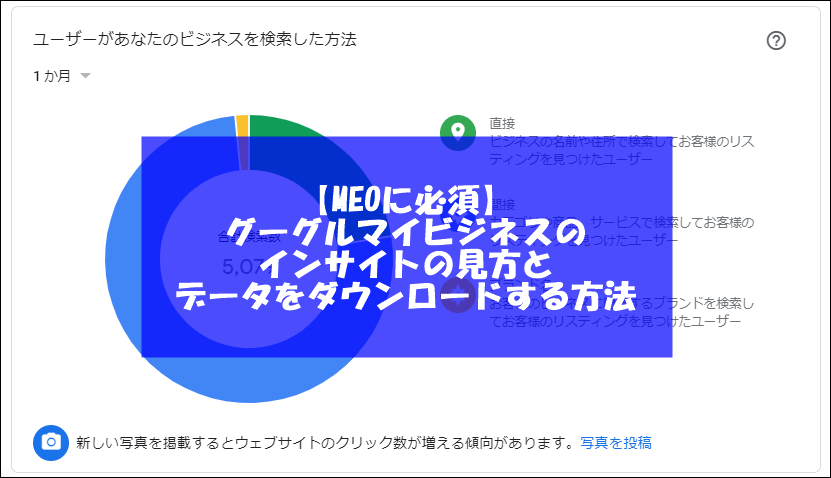 【MEOに必須】グーグルマイビジネスのインサイトの見方とダウンロード方法